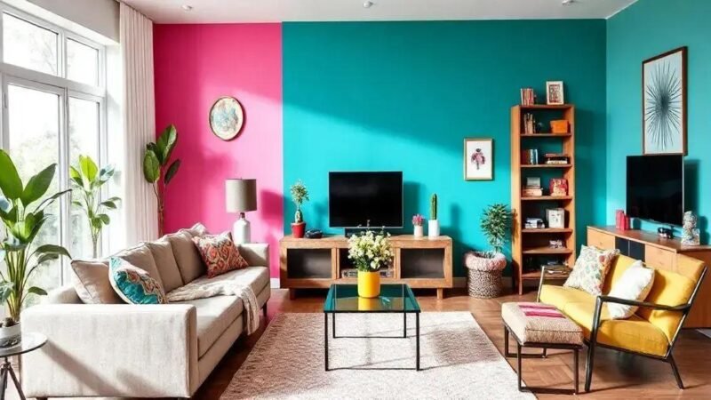 Cores Vibrantes: Como Usar Tons Fortes sem Sobrecarregar o Ambiente